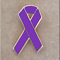 Purple Ribbon 1 inch Lapel Pin