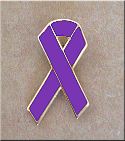 Purple Ribbon 1 inch Lapel Pin