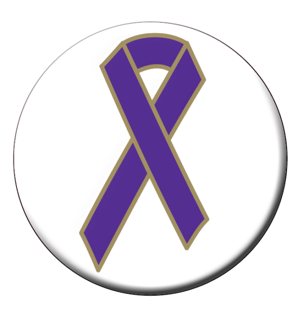 Purple Ribbon Button
