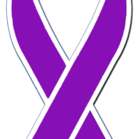 PURPLE RIBBON - Auto Magnet