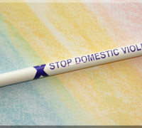 Stop Domestic Violence Purple Ribbon Pencil