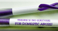 "NO EXCUSE"...Purple Ribbon Clip Pen