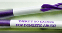 "THERE'S NO EXCUSE FOR TEEN DATING ABUSE" Ribbon Clip Pen