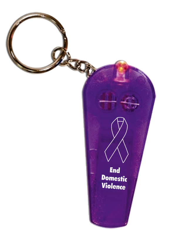 WHISTLE/LIGHT KEY-CHAIN-End Domestic Violence