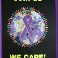 We Care Purple Ribbon - Poster