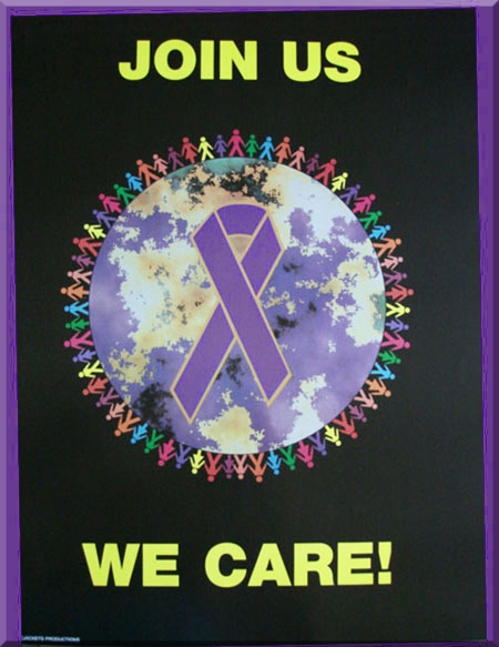 We Care Purple Ribbon - Poster