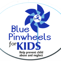 BLUE PINWHEELS FOR KIDS -  3"x 4" Oval Magnet