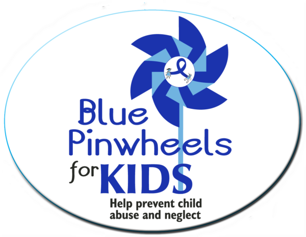 BLUE PINWHEELS FOR KIDS -  3"x 4" Oval Magnet