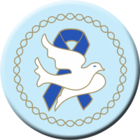Dove w/Blue Ribbon - Button