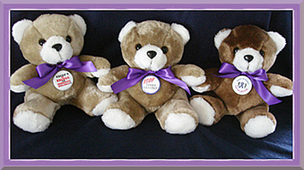 Purple Ribbon 9" Plush Teddy Bear
