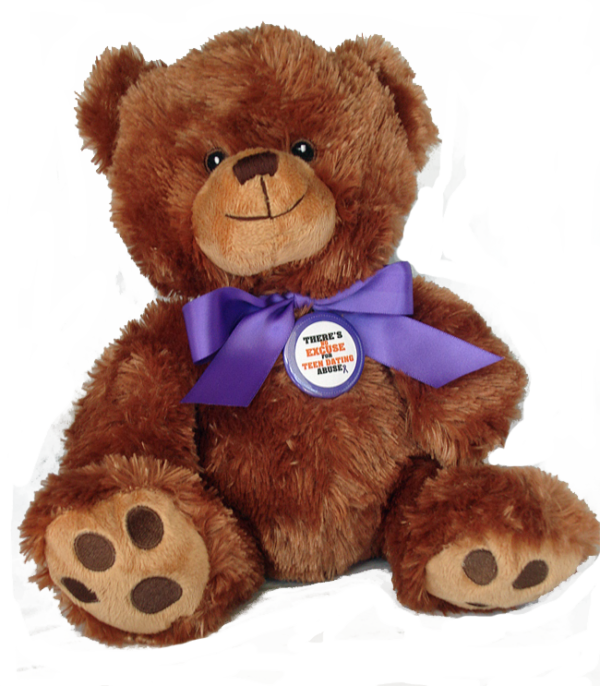 THERE'S NO EXCUSE FOR TEEN DATING ABUSE - 10" Teddy Bear w/embroidered features