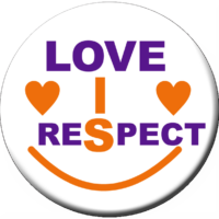 "LOVE IS RESPECT" -  Roll of 1,000 Stickers