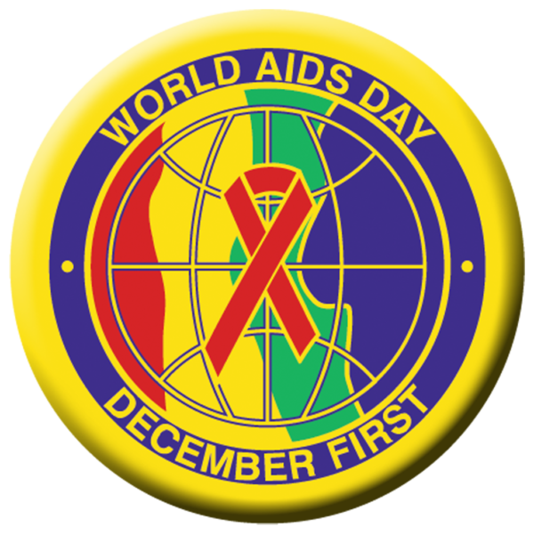 World AIDS Day December First - Button