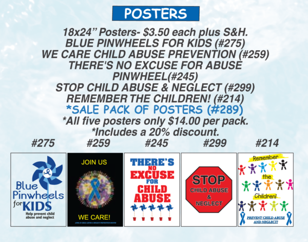 *SALE POSTER PACKAGE - All 5 Child Abuse Awareness Posters