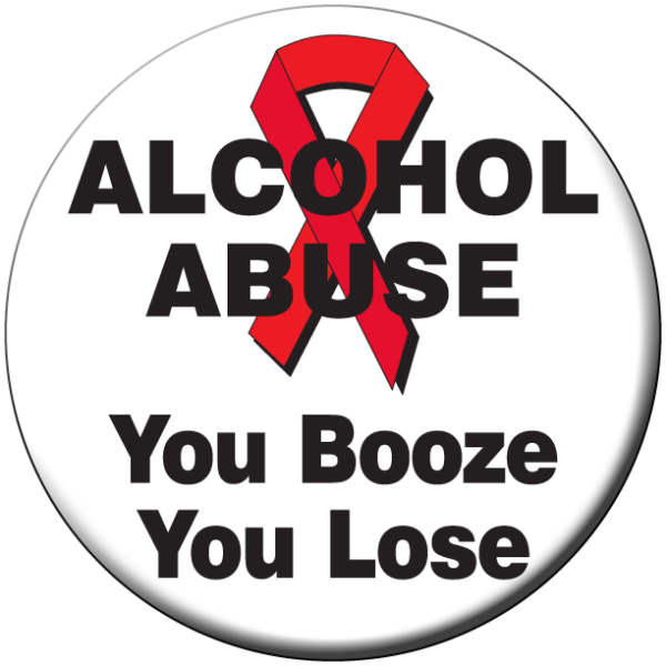 ALCOHOL ABUSE YOU BOOZE YOU LOSE - Stickers - Roll of 1,000