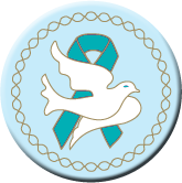 Dove Teal Ribbon Button