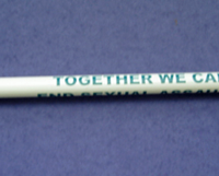 TOGETHER WE CAN END SEXUAL ASSAULT TEAL RIBBON- Pencil