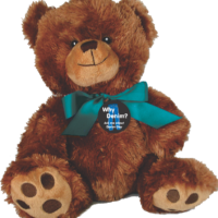 Why Denim? Teal Ribbon  10" Plush Teddy Bear