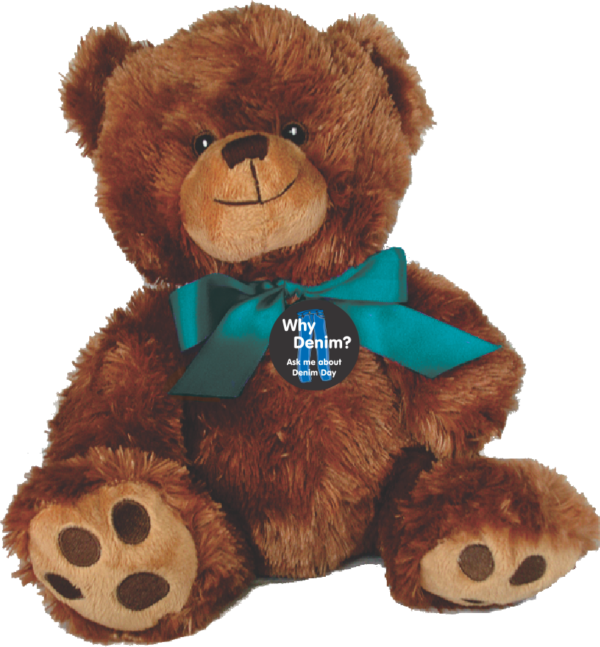 Why Denim? Teal Ribbon  10" Plush Teddy Bear