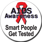 "Smart People Get Tested" Stickers - Roll of 1,000