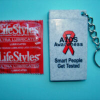 "Smart People Get Tested" Condom Key Chain