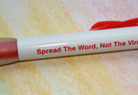 "SMART PEOPLE GET TESTED" Red Ribbon Clip Pen