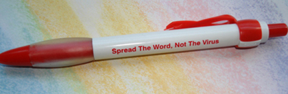 "SMART PEOPLE GET TESTED" Red Ribbon Clip Pen
