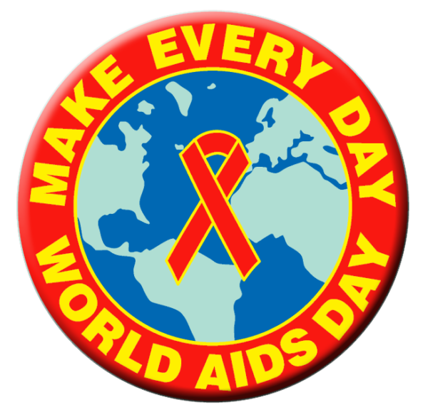 WORLD AIDS EVERY DAY 1 1/2" Button
