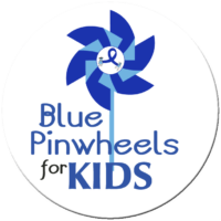 Blue Pinwheels for Kids 2" Stickers - Roll of 1000