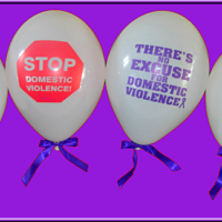 Purple Ribbon Balloons