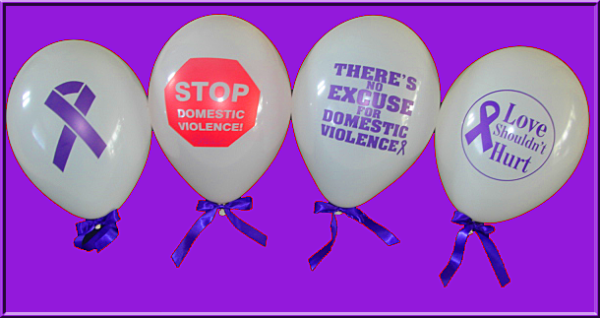 Purple Ribbon Balloons