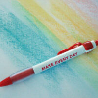 MAKE EVERY DAY WORLD AIDS DAY- Red Ribbon Clip Pen