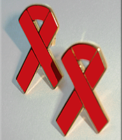 Red Ribbon - CLOISONNE Lapel Pin