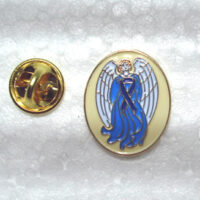 Guardian Angel w/Blue Ribbon - Lapel Pin