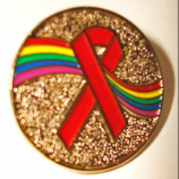 RAINBOW /Red Ribbon - Lapel Pin