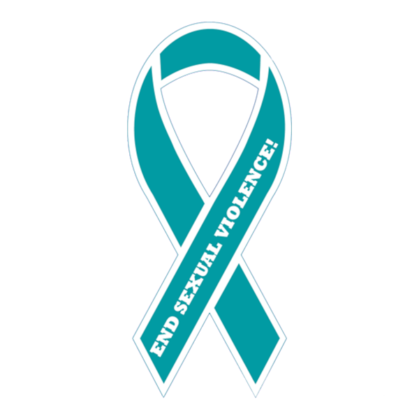 END SEXUAL VIOLENCE! Teal Ribbon Auto Magnet - LifeJackets Productions